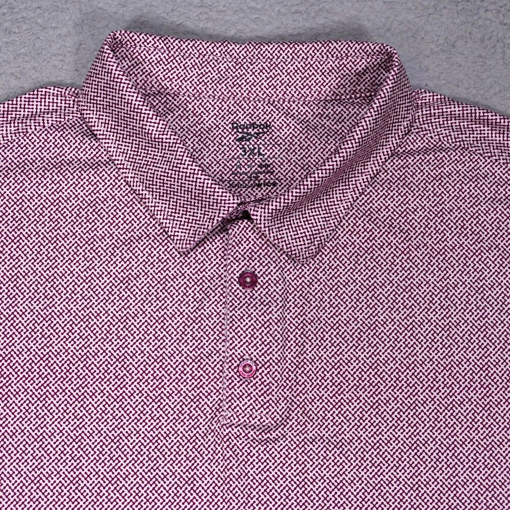 Reebok Golf Polo Shirt Mens 3XL Wine Red Speedwick Short Sleeve Pullover